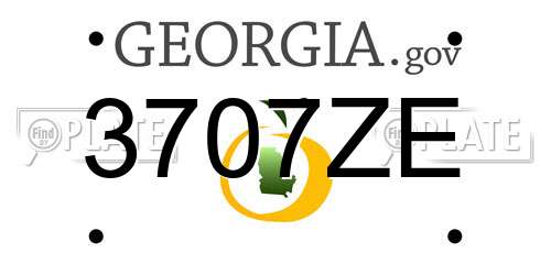 3707ZE Georgia License Plate
