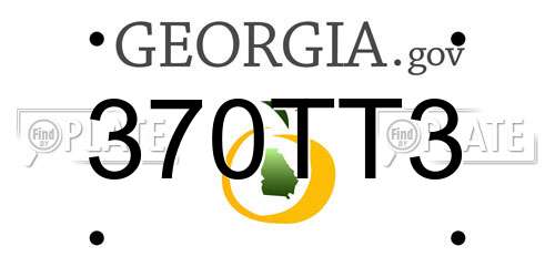 370TT3 Georgia License Plate