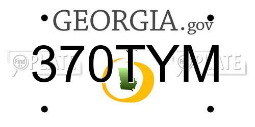 370TYM Georgia License Plate