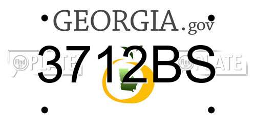 3712BS Georgia License Plate