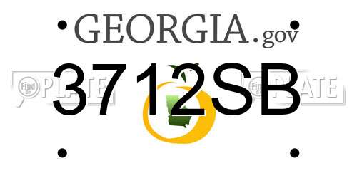 3712SB Georgia License Plate