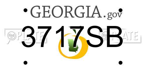 3717SB Georgia License Plate