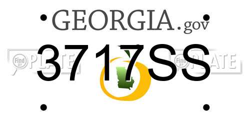 3717SS Georgia License Plate