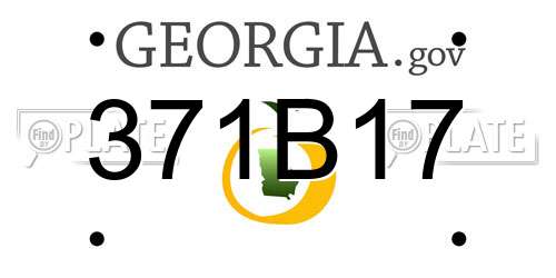 371B17 Georgia License Plate