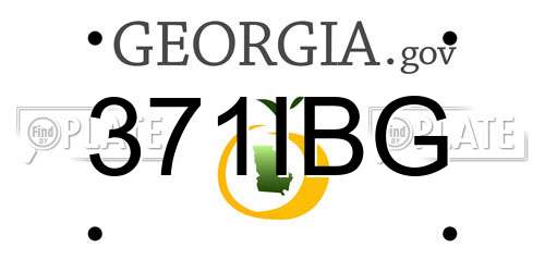 371IBG Georgia License Plate