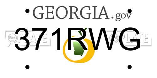 371RWG Georgia License Plate