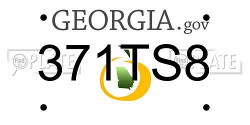 371TS8 Georgia License Plate
