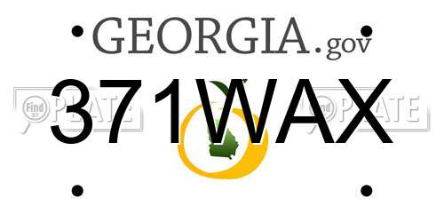 371WAX Georgia License Plate