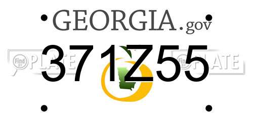 371Z55 Georgia License Plate