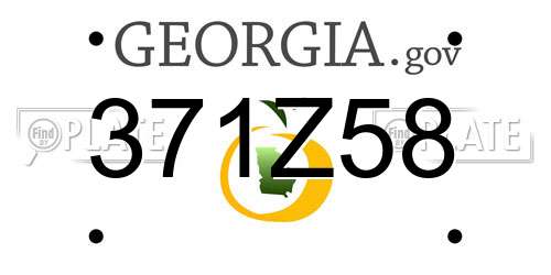 371Z58 Georgia License Plate