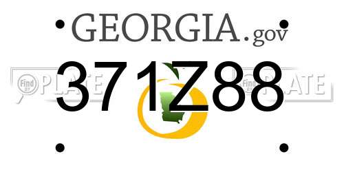 371Z88 Georgia License Plate