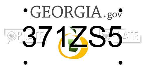371ZS5 Georgia License Plate