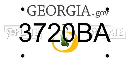 3720BA Georgia License Plate