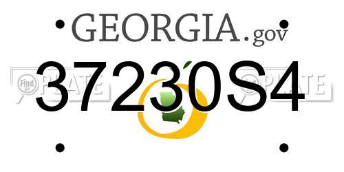37230S4 Georgia License Plate