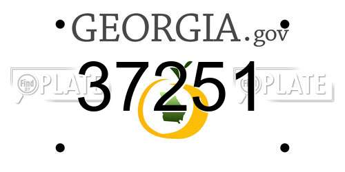 37251 Georgia License Plate