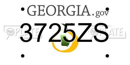 3725ZS Georgia License Plate