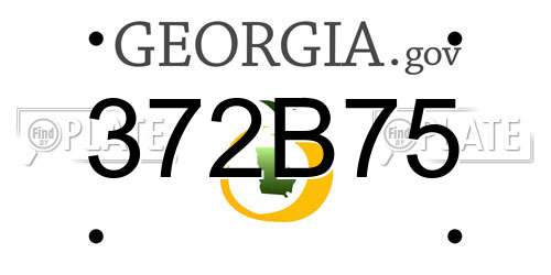 372B75 Georgia License Plate