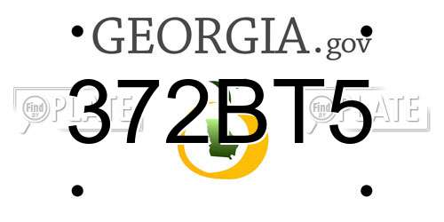 372BT5 Georgia License Plate