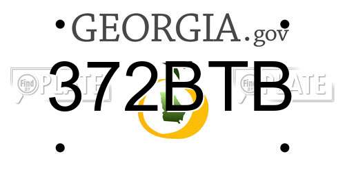 372BTB Georgia License Plate