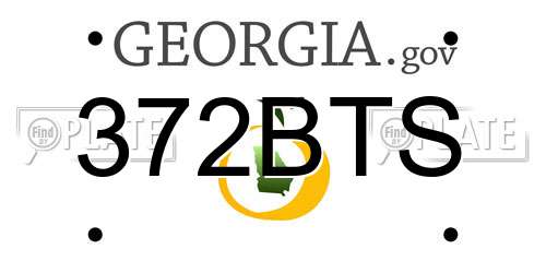 372BTS Georgia License Plate