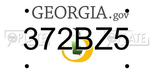 372BZ5 Georgia License Plate