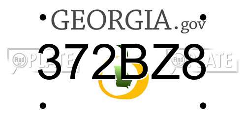 372BZ8 Georgia License Plate