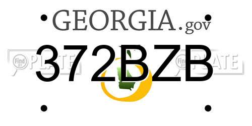 372BZB Georgia License Plate