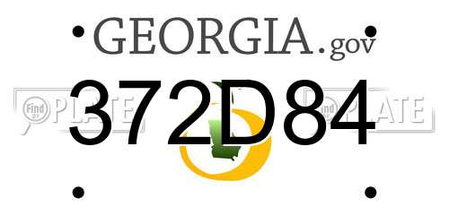 372D84 Georgia License Plate
