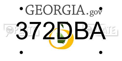 372DBA Georgia License Plate