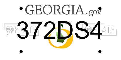 372DS4 Georgia License Plate