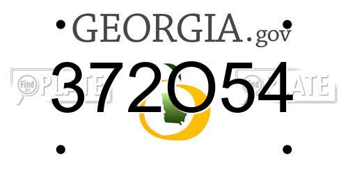 372O54 Georgia License Plate