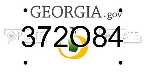 372O84 Georgia License Plate