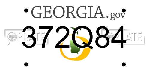 372Q84 Georgia License Plate