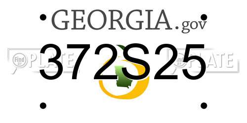 372S25 Georgia License Plate