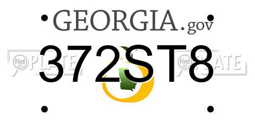 372ST8 Georgia License Plate