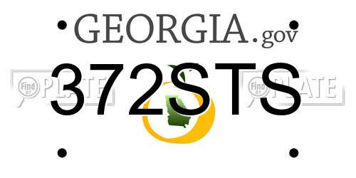 372STS Georgia License Plate