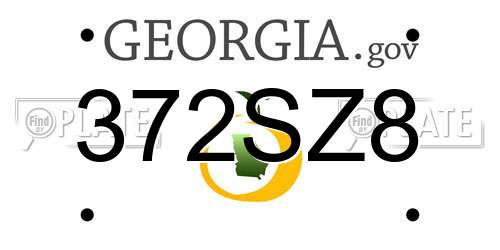 372SZ8 Georgia License Plate