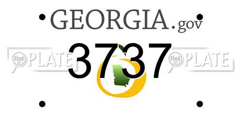 3737 Georgia License Plate