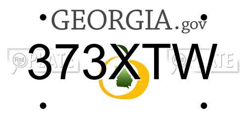373XTW Georgia License Plate