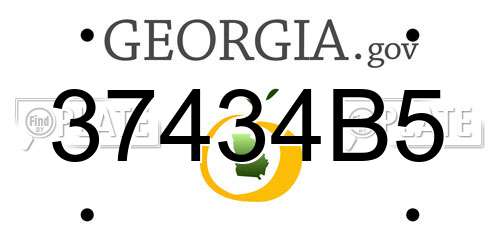 37434B5 Georgia License Plate