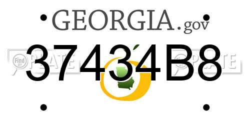37434B8 Georgia License Plate