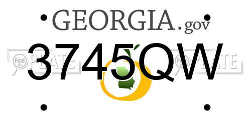 3745QW Georgia License Plate