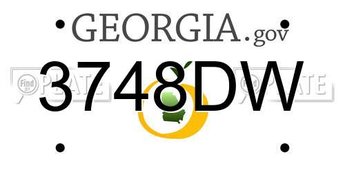 3748DW Georgia License Plate