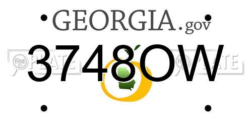 3748OW Georgia License Plate