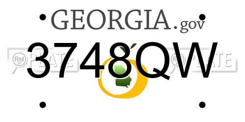3748QW Georgia License Plate
