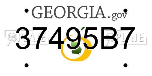 37495B7 Georgia License Plate