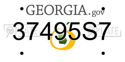 37495S7 Georgia License Plate