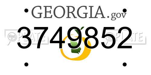 3749852 Georgia License Plate