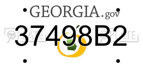 37498B2 Georgia License Plate