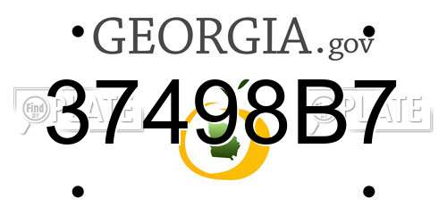 37498B7 Georgia License Plate